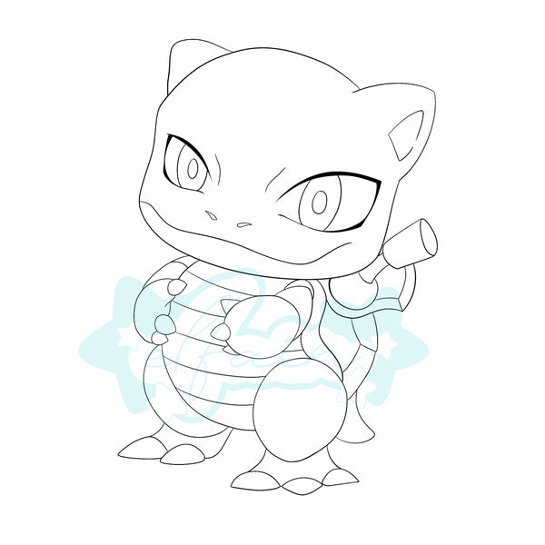 Blastoise lineart digital download