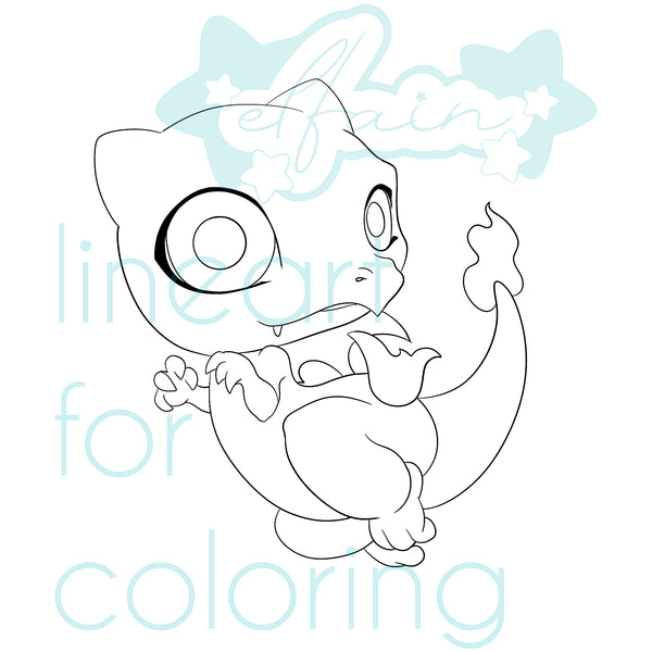 Charizard lineart digital download