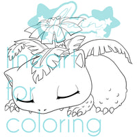 Venusaur lineart digital download