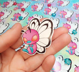 Pegatina papel Butterfree sticker pink rosa