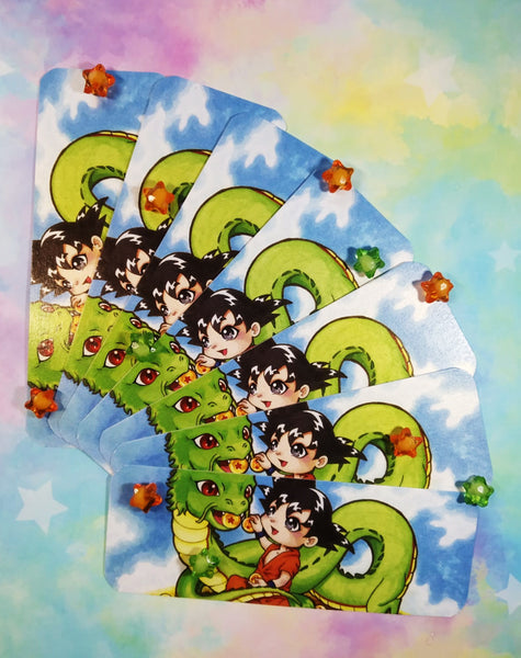 Cute Goku and Shenlong Bookmark Marcapáginas