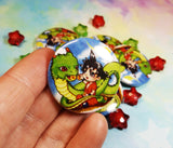 Goku and Shenlong cute fanart Pin Badge chapa