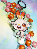 Cute Scorbunny Keychain llavero Holo