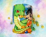 Cute Shenlong and Goku mug taza