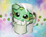 Cute baby Yoda mug taza