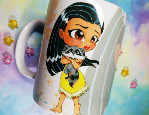 Cute Pocahontas mug taza