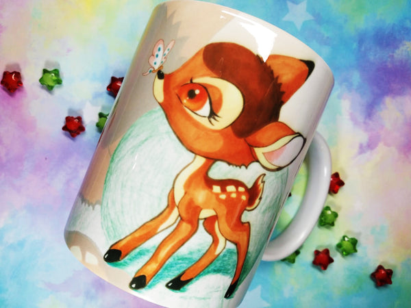 Cute Bambi mug taza