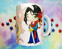Cute Mulan mug taza