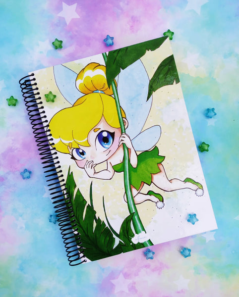 Cute Tinkerbell Campanilla sketchbook cuaderno A5