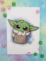 Postal baby Yoda postcard