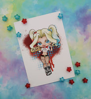 Postal Harley Q postcard