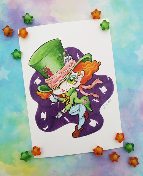 Postal Sombrerero Mad Hatter postcard