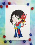 Postal Mulan postcard