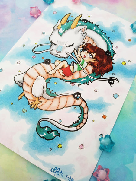 Print Chihiro y Haku lámina A5