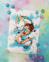 Postal Chihiro y Haku postcard