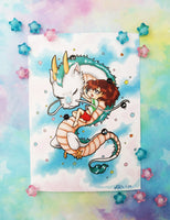 Postal Chihiro y Haku postcard