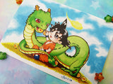 Print Goku y Shenlong lámina A5