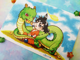 Postal Goku y Shenlong postcard