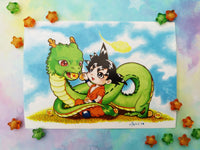 Print Goku y Shenlong lámina A5