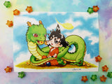 Print Goku y Shenlong lámina A5