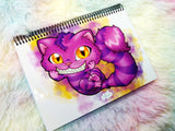 Cute Cheshire cat notebook cuaderno A5