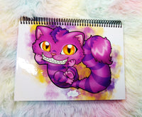 Cute Cheshire cat notebook cuaderno A5