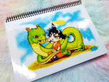Cute Goku and Shenlong notebook cuaderno A5