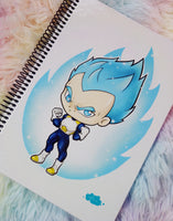 Cute Vegeta SS Blue notebook cuaderno A5