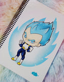 Cute Vegeta SS Blue notebook cuaderno A5