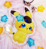 Cute Detective Pikachu Keychain LLavero
