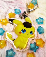 Cute Detective Pikachu Keychain LLavero