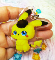 Cute Detective Pikachu Keychain LLavero