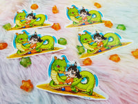 Cute Goku and Shenron Pegatina Sticker