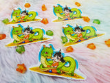 Cute Goku and Shenron Pegatina Sticker