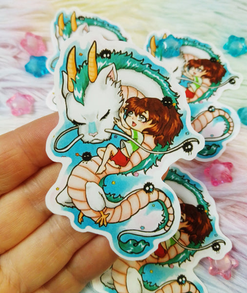 Cute Haku and Chihiro Pegatina Sticker