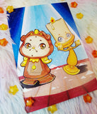 Postal Lumiere and Cogsworth postcard