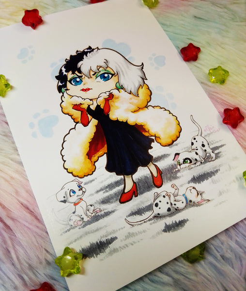 Postal cute Cruella postcard