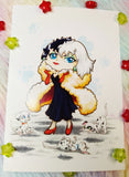 Postal cute Cruella postcard