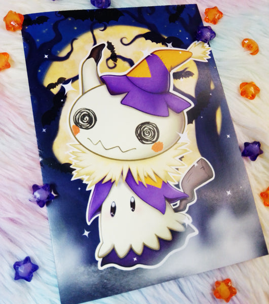 Postal Halloween Mimikyu cute postcard