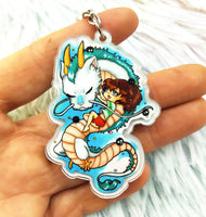 Cute Haku and Chihiro Keychain LLavero