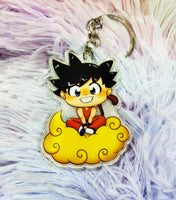 Cute Goku on Kinton cloud Keychain LLavero