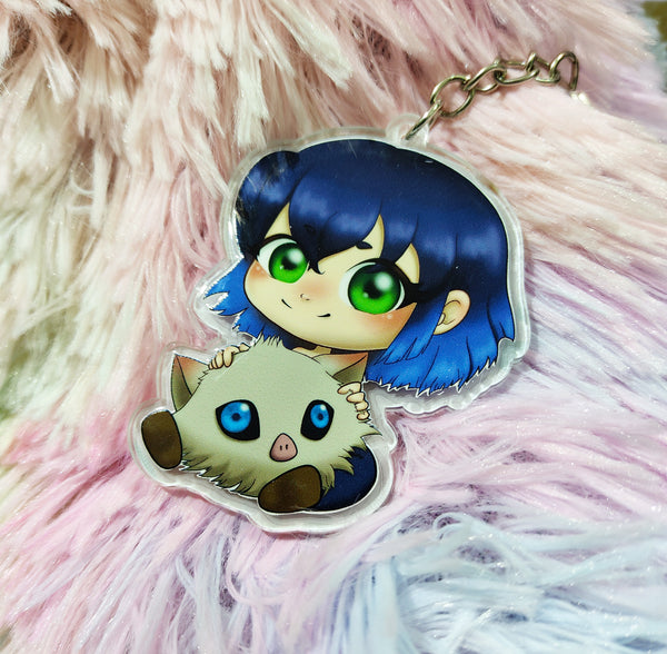 Cute Inosuke Keychain LLavero