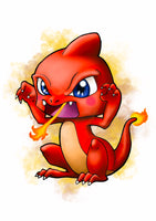 Charmander, Charmeleon, Charizard, Mega Charizard X PACK  illustration digital download