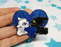 Fury Love Enamel pin blue Glitter azul B GRADE