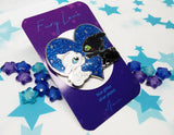 Fury Love Enamel pin blue Glitter azul B GRADE