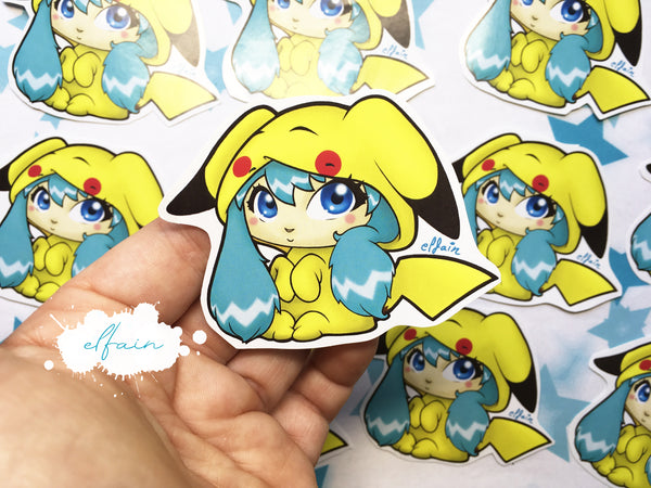 Pegatina papel sticker Miku Pika